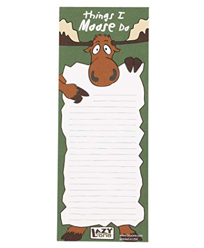 Product Cover Things I Moose Do Magnetic Animal Print Notepad by LazyOne | 50 Easy Tear Off Sheets Of Paper (ONE SIZE)