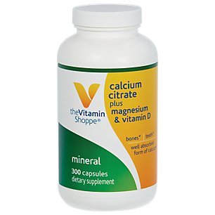 Product Cover Calcium Citrate+MagnesiumVitamin D,MultiMineral Bone Health Supplement,Vitamin D Aids Absorption, Calcium 999mg, Magnesium 567mg, Vitamin D 612IU per Daily dose (300 Capsules) by The Vitamin Shoppe