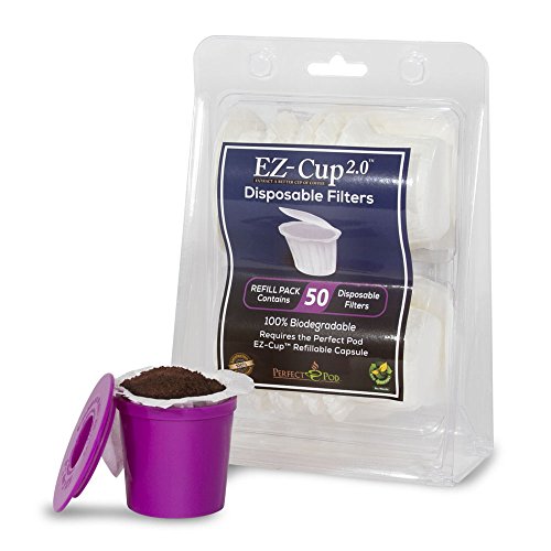 Product Cover Perfect Pod EZ-Cup Disposable Paper Filters with Patented Lid Design for Reusable Coffee Pods 4-Pack (200 Filters)