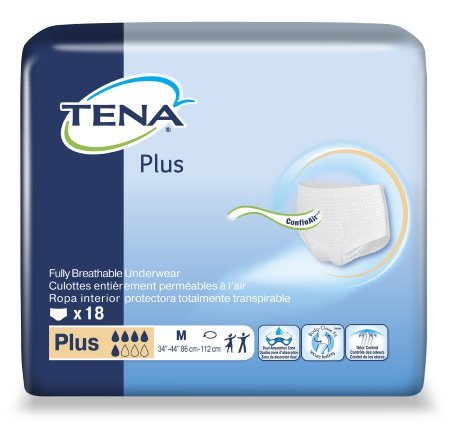 Product Cover TENA Protective Underwear, Plus Absorbency, Tena Prtv Undrwr Pl Med, (72/CS), White, Medium