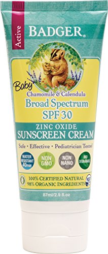 Product Cover Badger - Baby Sunscreen Cream Broad Spectrum SPF 30 Protection, Chamomile and Calendula Formula  Tube- 2.9 Fl Oz (Pack of 1)