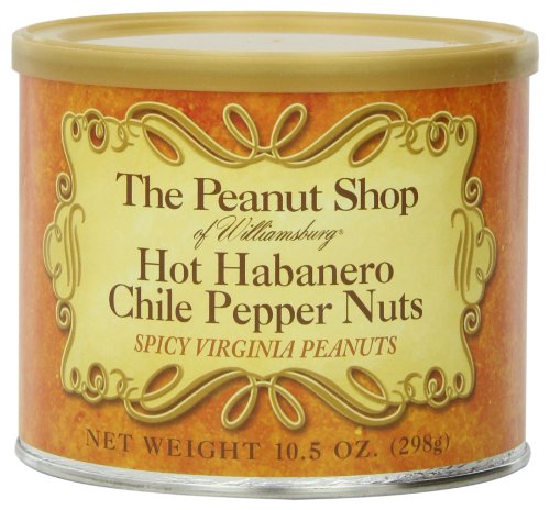 Product Cover The Peanut Shop of Williamsburg Hot Habanero Chile Pepper Nuts, 10.5-Ounce Tin