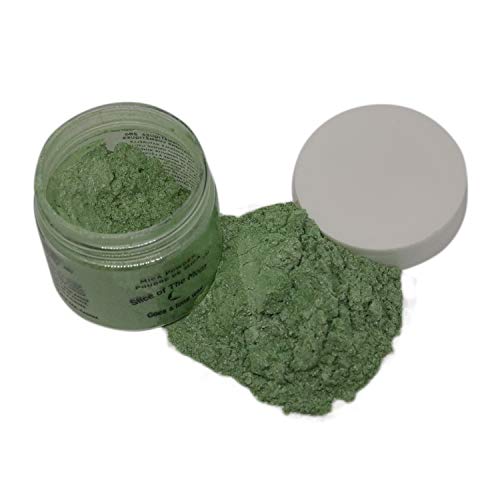 Product Cover Slice of the Moon: Peak Green Mica Powder 28g, Natural Mineral Mica, Cosmetic Grade For Lipstick Lip gloss Bath Bombs Epoxy Resin Face Blush Powder Eye pencil Dye Pigments Candle Making
