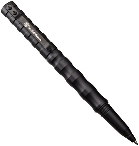Product Cover Smith & Wesson SWPENMP2BK 5.8in Aircraft Aluminum Refillable Tactical Screw Cap Pen for Outdoor, Survival, Camping and EDC