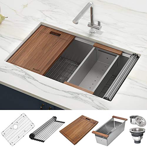 Product Cover Ruvati 32-inch Workstation Ledge Undermount 16 Gauge Stainless Steel Kitchen Sink Single Bowl - RVH8300
