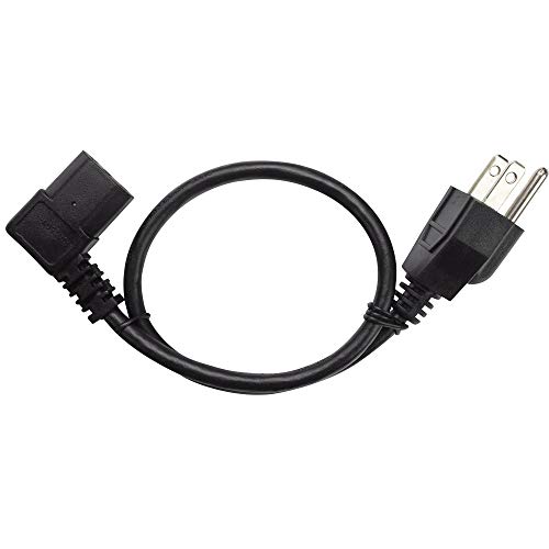 Product Cover NavePoint UL Listed Right Angle Power Cord Cable 3-Prong (NEMA 5-15P to IEC-320-C13) 1.5 Ft Black