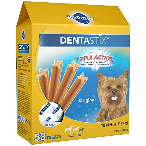Product Cover PEDIGREE DENTASTIX Toy/Small Dog Dental Treats Original Flavor Dental Bones, 13.97 oz. Pack (58 Treats)
