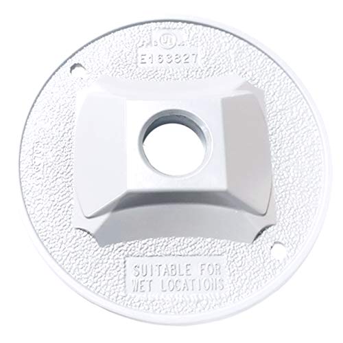 Product Cover Sigma Electric 14381WH 1/2-Inch 1 Hole Round Lamp Holder Cover, White