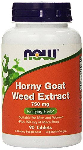 Product Cover NOW Foods Horny Goat Weed 750 Mg 90-Tablets