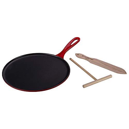 Product Cover Le Creuset Enameled Cast-Iron 10-2/3-Inch Crepe Pan, Cerise (Cherry Red)
