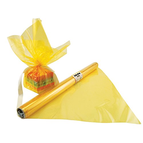 Product Cover Hygloss Products Cellophane Roll - Cellophane Wrap for Crafts, Gifts, and Baskets 20 Inch x 12.5 Feet, Yellow