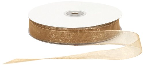 Product Cover Offray Berwick Simply Sheer Asiana Ribbon-7/8 W Gold Garden, 7/8 Inch x 100 Yard