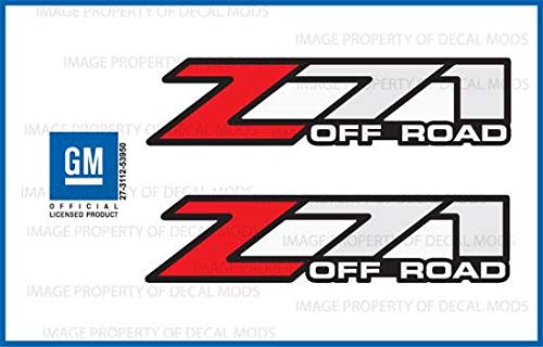 Product Cover Decal Mods Chevy Silverado Z71 Off Road Decals Stickers - F (2001-2006) Bed Side 1500 2500 HD (Set of 2) [Officially Licensed, Made in The USA, Brand