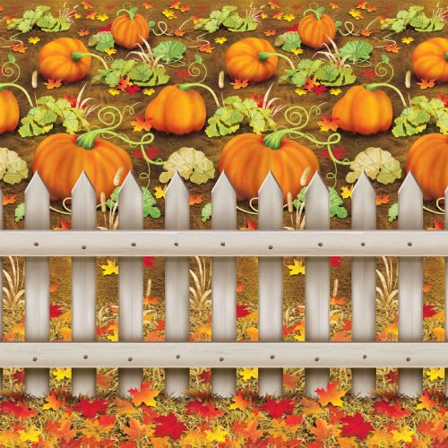 Product Cover Beistle 1-Pack Decorative Pumpkin Patch Backdrop, 4-Feet by 30-Feet