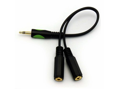 Product Cover 9-inch Shielded Stereo Plug to Dual Stereo Jack Splitter for IR Receivers and Emitters,Headsets,etc