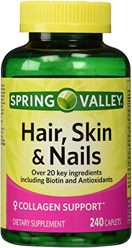 Product Cover Spring Valley - Hair, Skin & Nails, Biotin-Collagen-Gelatin, 240 Caplets