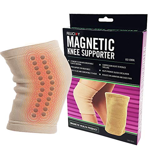 Product Cover U.S. Jaclean Felicity USJ-690 Magnetic Knee Supporter, Support for Weak Knees, Comfortable To Wear, Beige, Medium