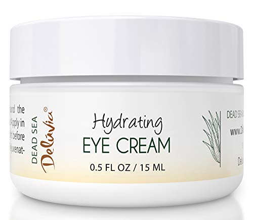 Product Cover Eye Cream Moisturizer, Skin Care for Under Eye with Organic Aloe Vera, Organic Coconut Oil, Vitamin E, Dead Sea Salt, Rosehip Seed Oil for Dry Skin and Wrinkles. Hydrating Eye Cream by Deluvia