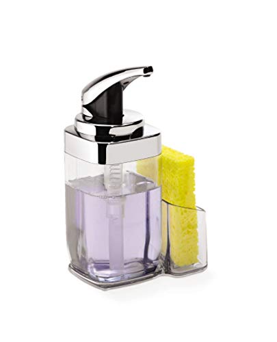 Product Cover simplehuman Precision Lever Square Push Soap Pump With Removable Caddy, Chrome And Plastic, 22 fl. oz.