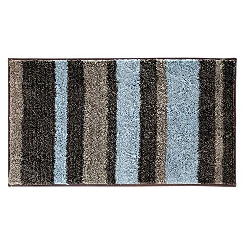 Product Cover iDesign Stripz Microfiber Accent Bath Mat, Shower Rug for Master, Guest, Kids' Bathroom, Entryway, 21