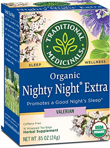 Product Cover Traditional Medicinals Organic Nighty Night Valerian Relaxation Tea, 16 Tea Bags (Packaging may Vary)
