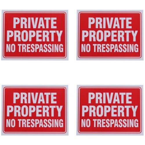 Product Cover Private Property No Trespassing Sign 9 x 12 Inch - 4 Pack