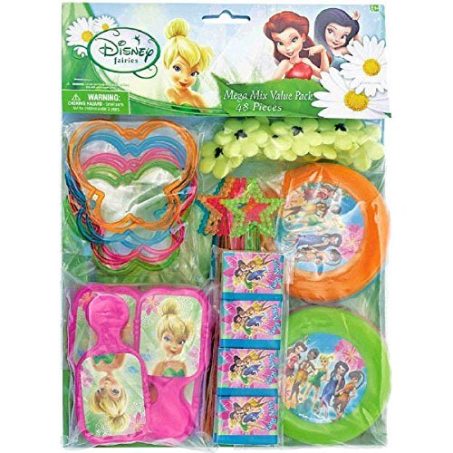 Product Cover Disney Tinkerbell Assorted Birthday Party Favour Value Pack (48 Pack), Multi Color.