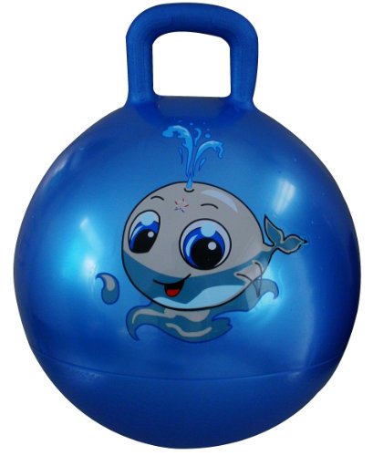 Product Cover AppleRound Space Hopper Ball: Blue, 18in/45cm Diameter for Ages 3-6, Pump Included (Hop Ball, Kangaroo Bouncer, Hoppity Hop, Sit and Bounce, Jumping Ball)