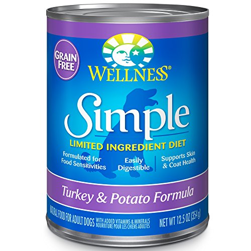 Product Cover Wellness Simple Natural Grain Free Wet Canned Limited Ingredient Dog Food, Turkey & Potato, 12.5-Ounce Can (Pack Of 12)