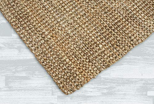 Product Cover Iron Gate Handspun Jute Area Rug 4x6 Hand Woven by Skilled Artisans, 100% Natural Jute Yarns, Thick Ribbed Construction, Reversible for Double The wear, Rug pad Recommended