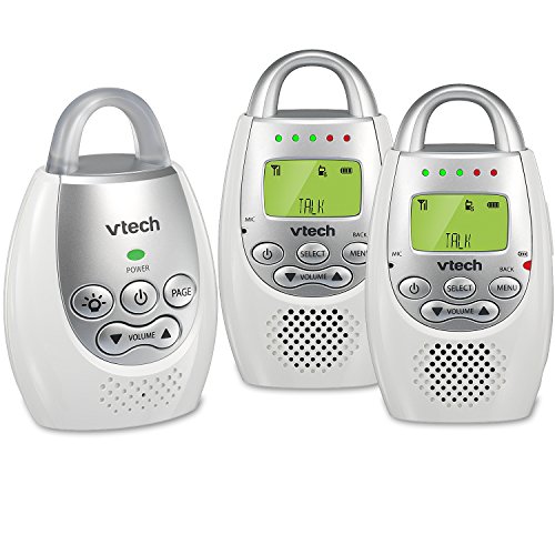 Product Cover VTech DM221-2 Audio Baby Monitor with up to 1,000 ft of Range, Vibrating Sound-Alert, Talk Back Intercom, Night Light Loop & Two Parent Units