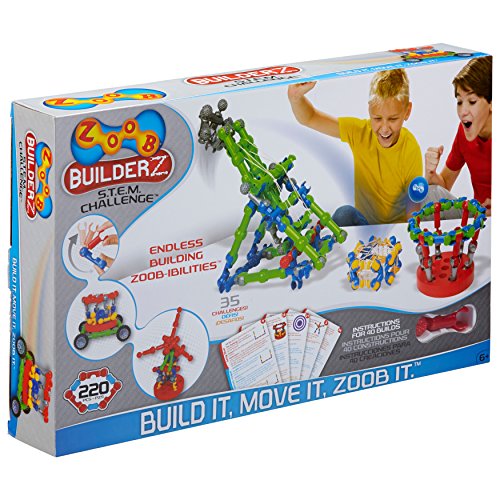 Product Cover ZOOB BuilderZ S.T.E.M. Challenge Moving Building Modeling System, 220 Piece Kids Construction Set