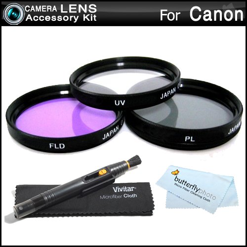 Product Cover 43mm Filter Kit for Canon VIXIA HF R800, HF R82, HF R80, HF R60, HF R600, HF R700, HF R72, HF R70 Camcorder Includes 43mm Multi-Coated 3 PC Filter Kit (UV, CPL, FLD) + LensPen Cleaning Kit + More