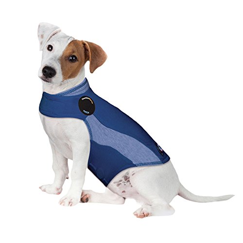 Product Cover ThunderShirt Polo Dog Anxiety Jacket | Vet Recommended Calming Solution Vest for Fireworks, Thunder, Travel, & Separation | Blue, Small