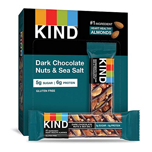 Product Cover KIND Bars, Dark Chocolate Nuts & Sea Salt, Gluten Free, Low Sugar, 1.4 Ounce, 12 Count