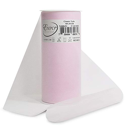 Product Cover Expo Classic Tulle Spool of 25-Yard, Light Pink