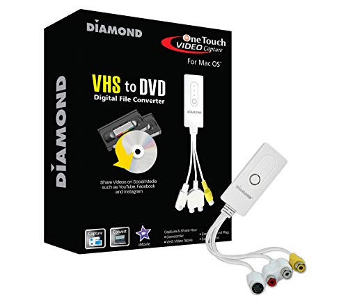 Product Cover Diamond Multimedia VC500MAC USB 2.0 One Touch VHS to DVD Video Capture Device with Easy to Use Software, Convert, Edit and Save to Digital Files for MacOS