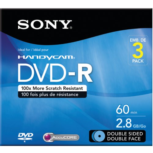 Product Cover Sony 3DMR60DSR1HC 3-Pack 8cm DVD-R Double Sided with Hangtab