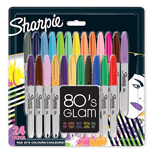 Product Cover Sharpie Fine Point Permanent Marker 80's Glam , Pack of 24