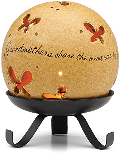 Product Cover Comfort Candles Grandmother by Pavilion Includes Tea Light Candle and Stand, 5-1/2-Inch, Butterfly Pierced Round