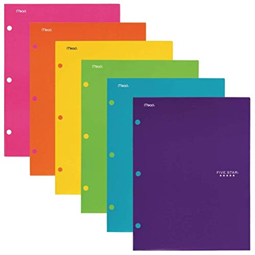 Product Cover Five Star 4 Pocket Folder , 2 Pocket Folders + 2 additional Pockets inside, Color Selected For You, 1 Count (33106)