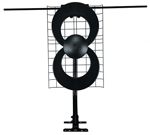 Product Cover Antennas Direct ClearStream 2V TV Antenna, 60+ Mile Range, UHF/VHF, Multi-directional, Indoor, Attic, Outdoor, Mast w/Pivoting Base/Hardware/ Adjustable Clamp, Sealing Pads, 4K Ready, Black - C2-V-CJM