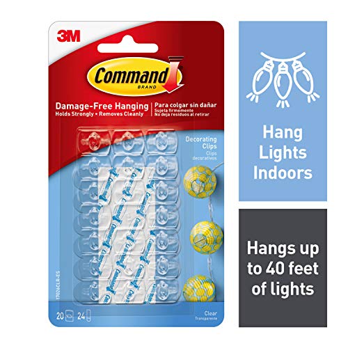 Product Cover Command Decorating Clips, Clear, 20-Clip, 6-Pack