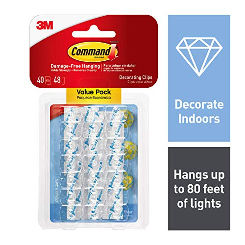 Product Cover Command 4-packages of Mini Light Clips, Indoor Use, Clear, 160 clips total (17026CLR-40ES)