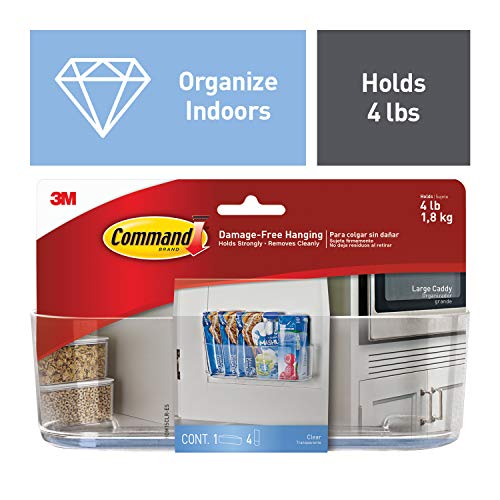 Product Cover Command Caddy, Organize Damage-Free, 1 caddy, 4 strips (HOM15CLR-ES)