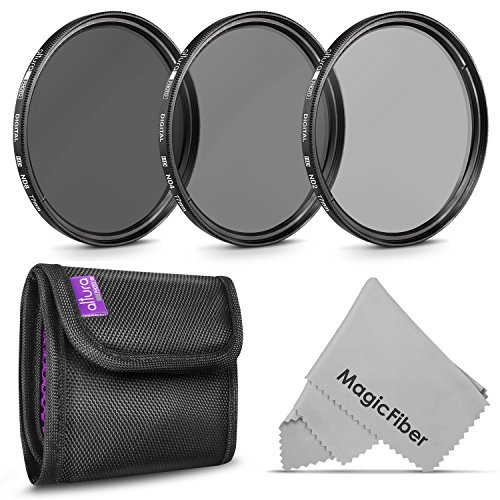 Product Cover 77MM Altura Photo Neutral Density Professional Photography Filter Set (ND2 ND4 ND8) + Premium MagicFiber Microfiber Cleaning Cloth