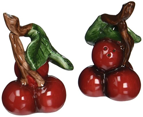 Product Cover Cg 10183 A Pair of Red Cherry Bunch with Leaves Salt & Pepper Shakers