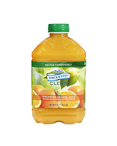 Product Cover Thick & Easy Clear Thickened Orange Juice, Nectar Consistency, 46 Ounce (Pack of 6)