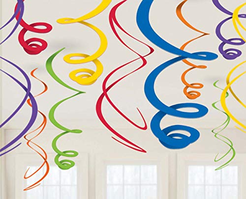 Product Cover amscan 67056.899999999994  Party Hanging Swirls | Rainbow | Party Decor, Multicolor, 22Â