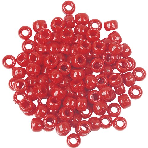 Product Cover The Beadery 6 by 9mm Barrel Pony Bead, Red, 900-Pieces
